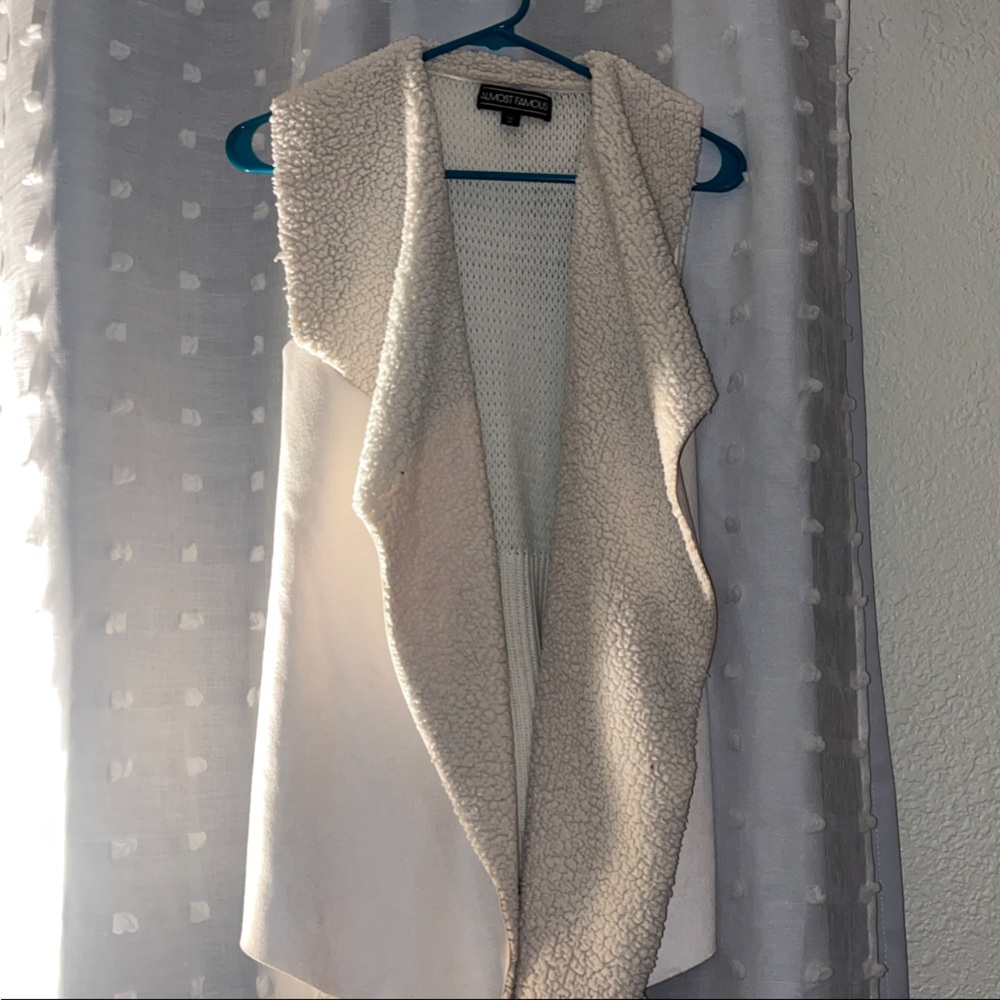 Almost Famous Ivory Sherpa Vest
